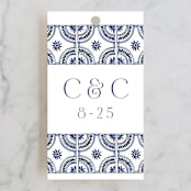 "watercolor tile" - Wedding Favor Tags in Cobalt by Katharine Watson - Front