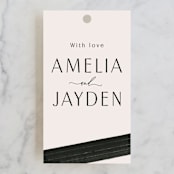 "Inky" - Wedding Favor Tags in Onyx by Inkblot Design - Front