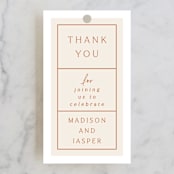 "Modern Ticket" - Wedding Favor Tags in Rust by Alethea and Ruth - Front