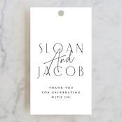 "Perfect Balance" - Wedding Favor Tags in Onyx by Lauren Chism - Front