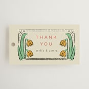 "Deco Spring Florals" - Wedding Favor Tags in Birch by Shiny Penny Studio - Front