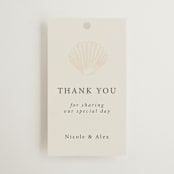 "Simple Seashell" - Wedding Favor Tags in Sand by Hannah Bowman - Front