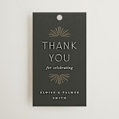 "Fringe" - Wedding Favor Tags in Midnight by Leah Bisch - Front