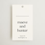 "Memo" - Wedding Favor Tags in Charcoal by Blustery August - Front