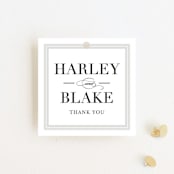 "Gilded Frame" - Wedding Favor Tags in Cloud by Stacey Meacham - Front