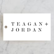 "Urban" - Wedding Favor Tags in Onyx by Lori Wemple - Front