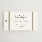 "Scripted Striped" - Wedding Favor Tags in Silk by Carolyn MacLaren - Front