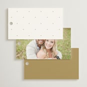 "Scripted Striped" - Wedding Favor Tags in Silk by Carolyn MacLaren - Back of Card Options