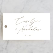 "Napa" - Wedding Favor Tags in Golden by Kelly Schmidt - Front