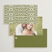 "Inlay Frame" - Wedding Favor Tags in Avocado by Katharine Watson - Back of Card Options
