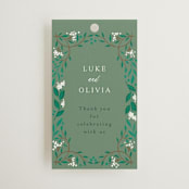 "Illuminated Storybook" - Wedding Favor Tags in Evergreen by Alethea and Ruth - Front