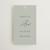 "Gilded Script" - Wedding Favor Tags in Sage by Angela Thompson - Front