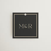 "Timeless Charm" - Wedding Favor Tags in Charcoal by Lucrecia Caporale - Front