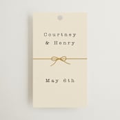 "Bow Tie" - Wedding Favor Tags in Ivory by Baumbirdy - Front