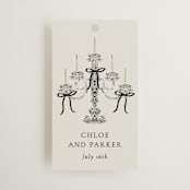 "Hand Illustrated Whimsical Chandelier" - Wedding Favor Tags in Noir by Jackie Crawford - Front