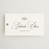 "Here With You" - Wedding Favor Tags in Classic Bride by Design Lotus - Front