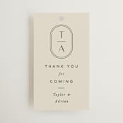 "Amara" - Wedding Favor Tags in Sand by Robert and Stella - Front