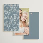 "Wreath In Bloom" - Wedding Favor Tags in Lake by Leah Bisch - Back of Card Options