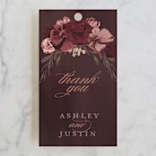 "Verdigris" - Wedding Favor Tags in Rose by Susan Moyal - Front