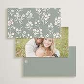 "signature monogram" - Wedding Favor Tags in Sage by Sara Hicks Malone - Back of Card Options