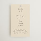 "The Swan" - Wedding Favor Tags in Buttercream by Helena Vitto - Front