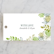 "Fling" - Wedding Favor Tags in Leaf by Andrea Mentzer - Front