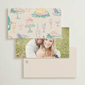 "Dining" - Wedding Favor Tags in Pastel by Elly - Back of Card Options