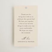 "Love Story" - Wedding Favor Tags in Mocha by Jennifer Postorino - Front