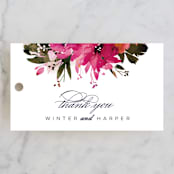 "Peeking Florals" - Wedding Favor Tags in Fuchsia by Lori Wemple - Front