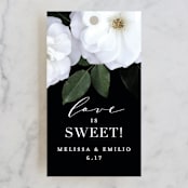 "Heirloom Roses" - Wedding Favor Tags in Ebony by Jill Means - Front