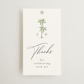 "Palm Monogram" - Wedding Favor Tags in Leaf by Olivia Raufman - Front