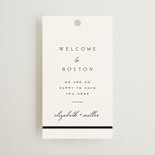 "Stripe Bevel" - Wedding Favor Tags in Salt by Amy Kross - Front