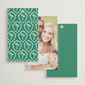 "Palm Tree Crest" - Wedding Favor Tags in Palm by Erika Firm - Back of Card Options