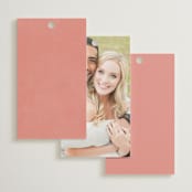 "Birds of Paradise" - Wedding Favor Tags in Coral by Julie Hebert - Back of Card Options