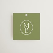 "Perriand" - Wedding Favor Tags in Moss by Megan Davis - Front