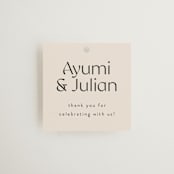 "Ayumi" - Wedding Favor Tags in Ivory by Melanie Kosuge - Front