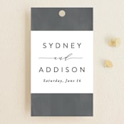 "Geo Chic" - Wedding Favor Tags in Charcoal by Hooray Creative - Front