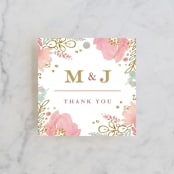 "Floral Vignette" - Wedding Favor Tags in Brass by Kristen Smith - Front