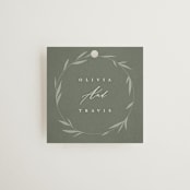 "Minimal Circle" - Wedding Favor Tags in Moss by Kelly Schmidt - Front