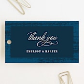 "Gold Leaf" - Wedding Favor Tags in Indigo by Kelly Schmidt - Front