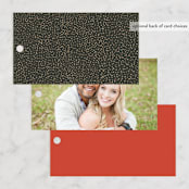 "Japanese Fabric" - Wedding Favor Tags in Persimmon by Becky Nimoy - Back of Card Options