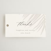 "Gilded Palm" - Wedding Favor Tags in Sand by Melinda Denison - Front