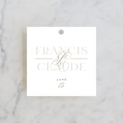 "Lovely Day" - Wedding Favor Tags in Rose Quartz by Leah Bisch - Front