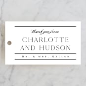 "Heard the news" - Wedding Favor Tags in Cotton by Stacey Meacham - Front