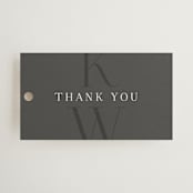 "Over Monogram" - Wedding Favor Tags in Stormy by Jessica Williams - Front