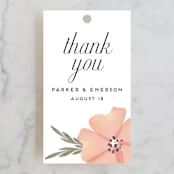"Romantic Watercolor Flora" - Wedding Favor Tags in Dhalia by Petra Kern - Front