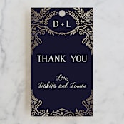 "Wedding Enchantment" - Wedding Favor Tags in Midnight by Chris Griffith - Front