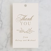 "Emblem" - Wedding Favor Tags in Champagne by Everett Paper Goods - Front