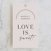 "Overjoyed" - Wedding Favor Tags in Almond by Jill Means - Front