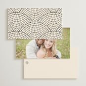 "Floral mosaic" - Wedding Favor Tags in Sand by GeekInk Design - Back of Card Options